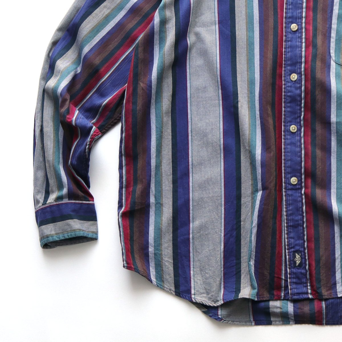 画像4: 80's DOCKERS COTTON RANDOM STRIPE B/D SHIRT (4)