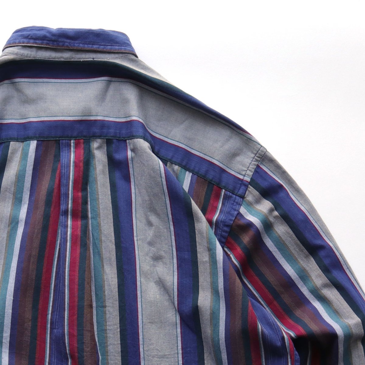 画像5: 80's DOCKERS COTTON RANDOM STRIPE B/D SHIRT (5)