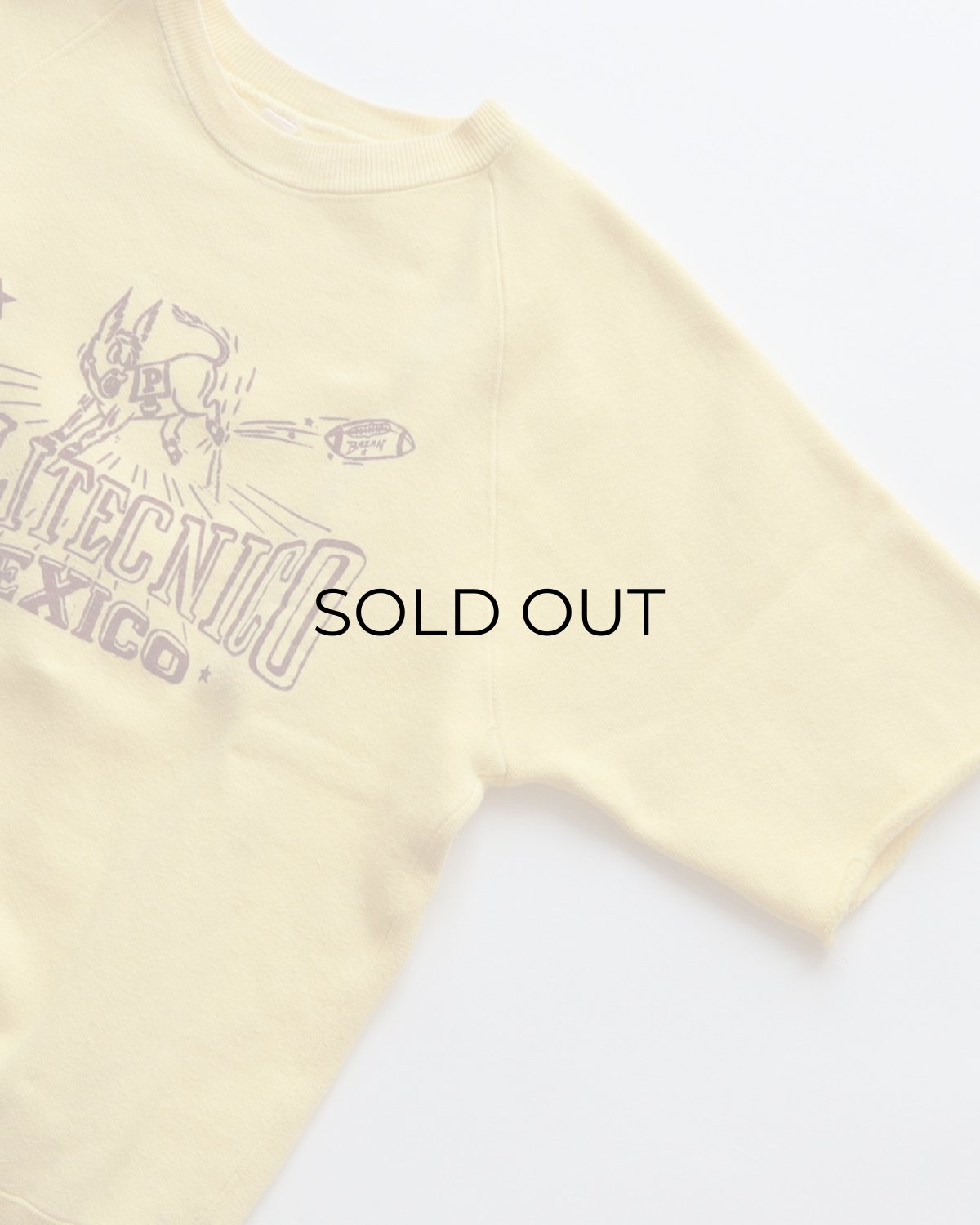 画像3: 〜70's JAVA COTTON PRINT CREW NECK CUT-OFF S/S SWEAT "POLITECNICO" (3)