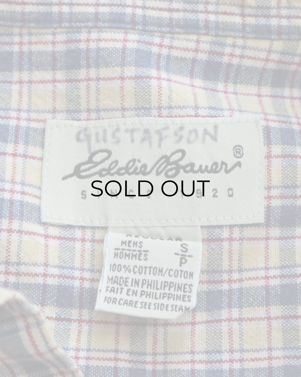 画像7: 90's Eddie Bauer COTTON CHECK B/D SHIRT (7)