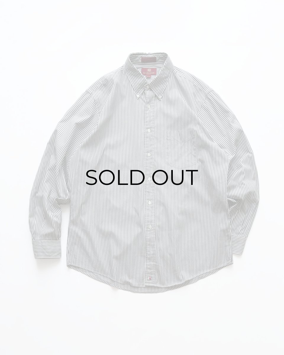 画像1: nordstrom LONG STAPLE COTTON PINPOINT OXFORD STRIPE B/D SHIRT (1)