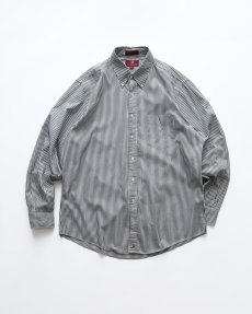 画像1: nordstrom LONG STAPLE COTTON PINPOINT OXFORD STRIPE B/D SHIRT (1)