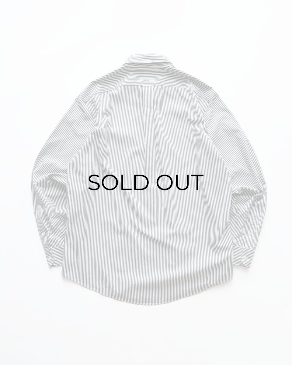 画像2: nordstrom LONG STAPLE COTTON PINPOINT OXFORD STRIPE B/D SHIRT (2)