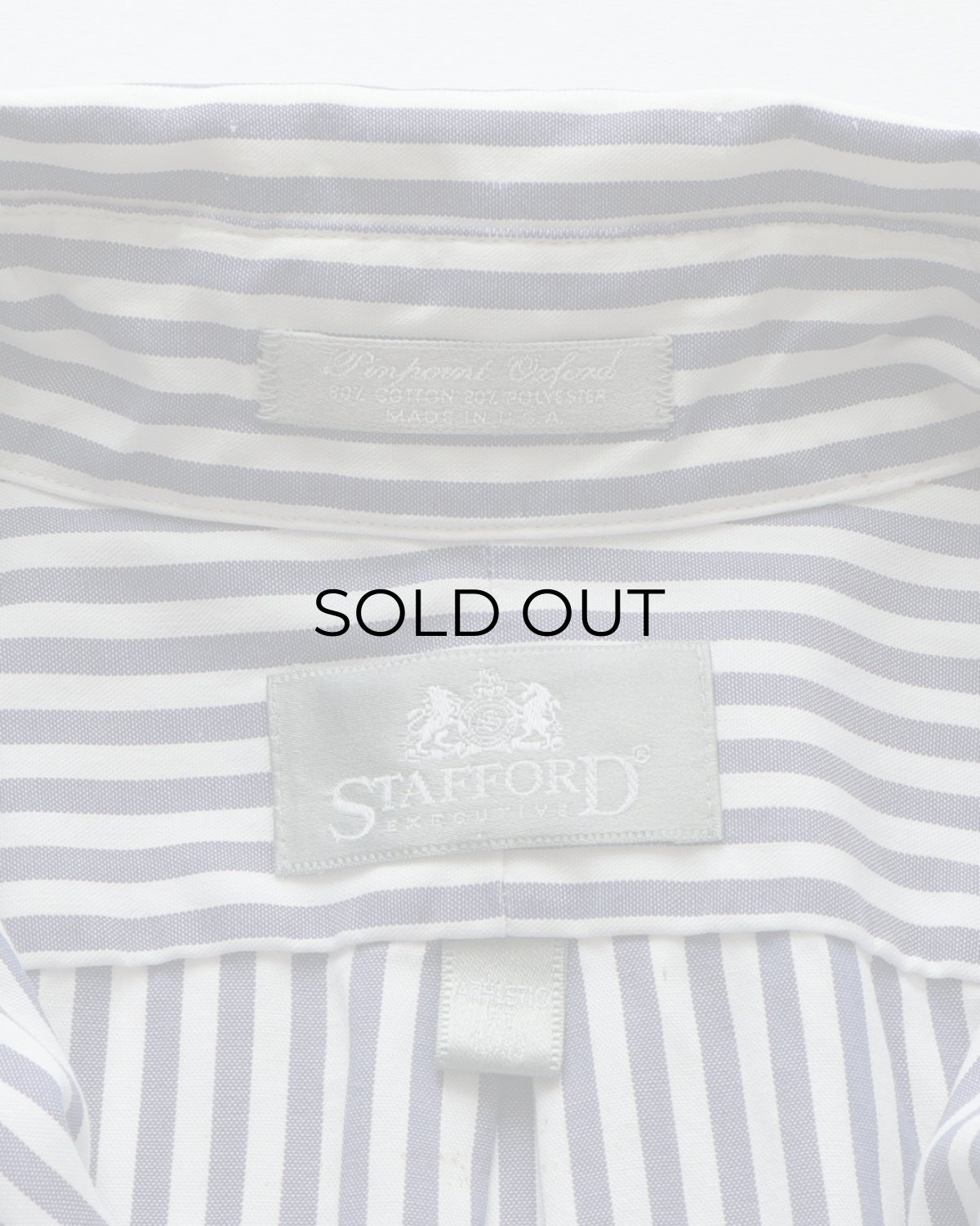 画像6: 〜00's STAFFORD PINPOINT OXFORD STRIPE B/D SHIRT "MADE IN USA" (6)