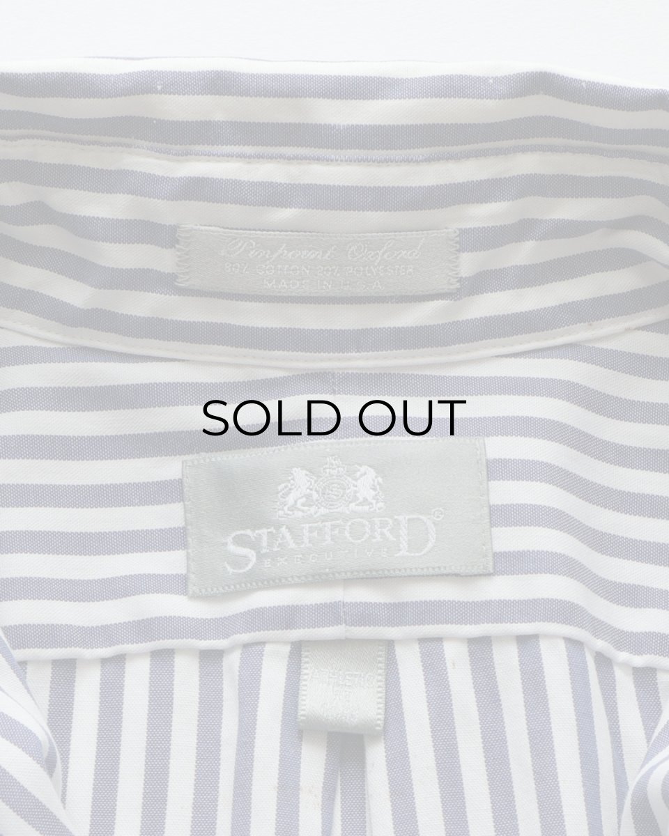 画像6: 〜00's STAFFORD PINPOINT OXFORD STRIPE B/D SHIRT "MADE IN USA" (6)