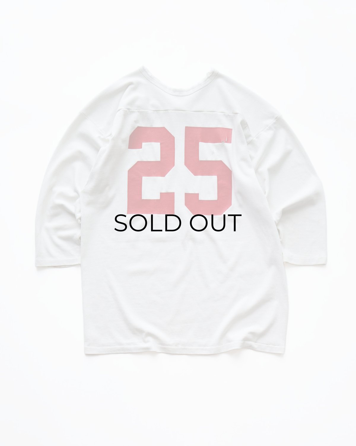 画像2: 80's RUSSELL W-PRINT CROPPED SLEEVE V NECK FOOTBALL TEE "GUNNISON" (2)