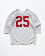 画像2: 80's RUSSELL W-PRINT CROPPED SLEEVE V NECK FOOTBALL TEE "GUNNISON" (2)