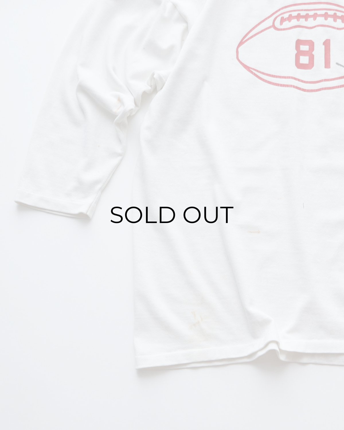 画像4: 80's RUSSELL W-PRINT CROPPED SLEEVE V NECK FOOTBALL TEE "GUNNISON" (4)