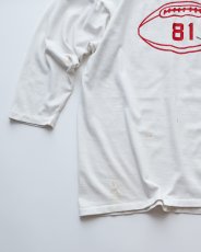 画像4: 80's RUSSELL W-PRINT CROPPED SLEEVE V NECK FOOTBALL TEE "GUNNISON" (4)