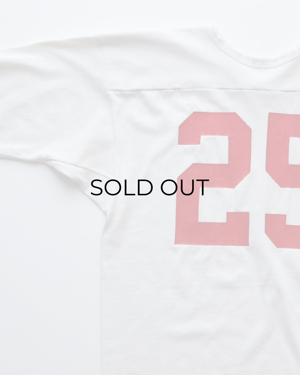 画像5: 80's RUSSELL W-PRINT CROPPED SLEEVE V NECK FOOTBALL TEE "GUNNISON" (5)