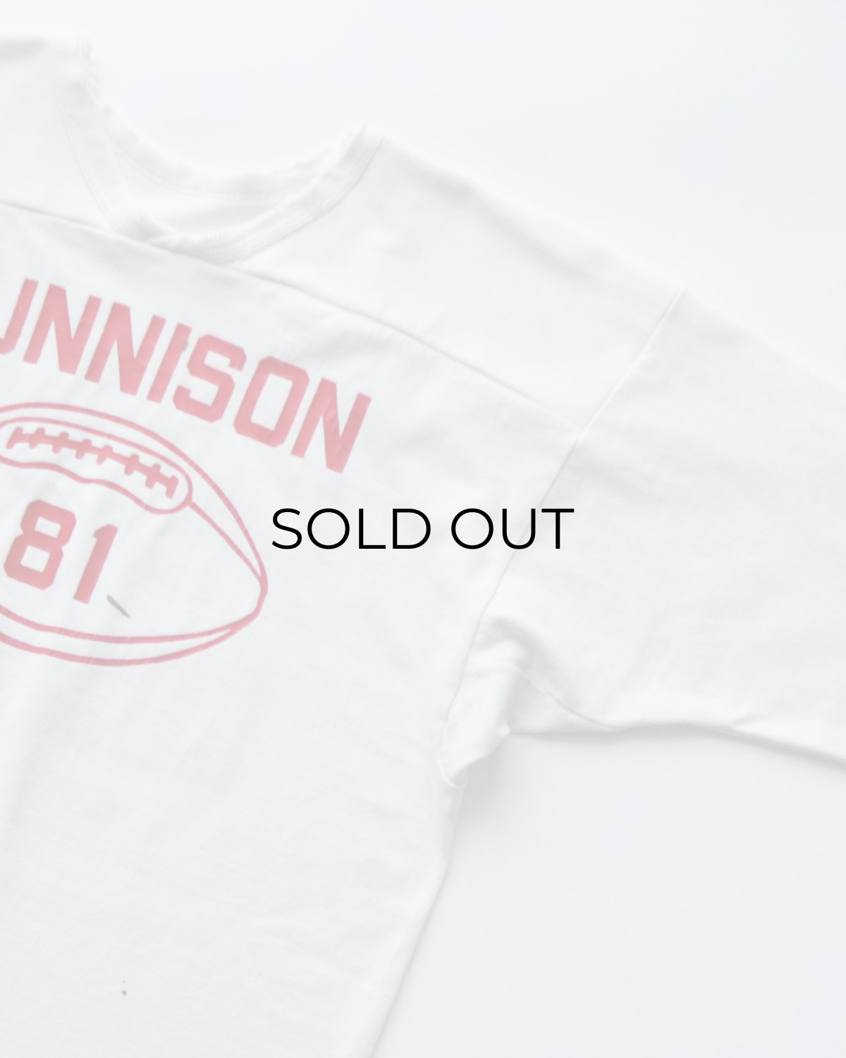 画像3: 80's RUSSELL W-PRINT CROPPED SLEEVE V NECK FOOTBALL TEE "GUNNISON" (3)