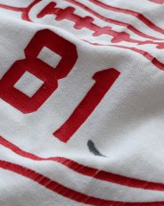 画像6: 80's RUSSELL W-PRINT CROPPED SLEEVE V NECK FOOTBALL TEE "GUNNISON" (6)