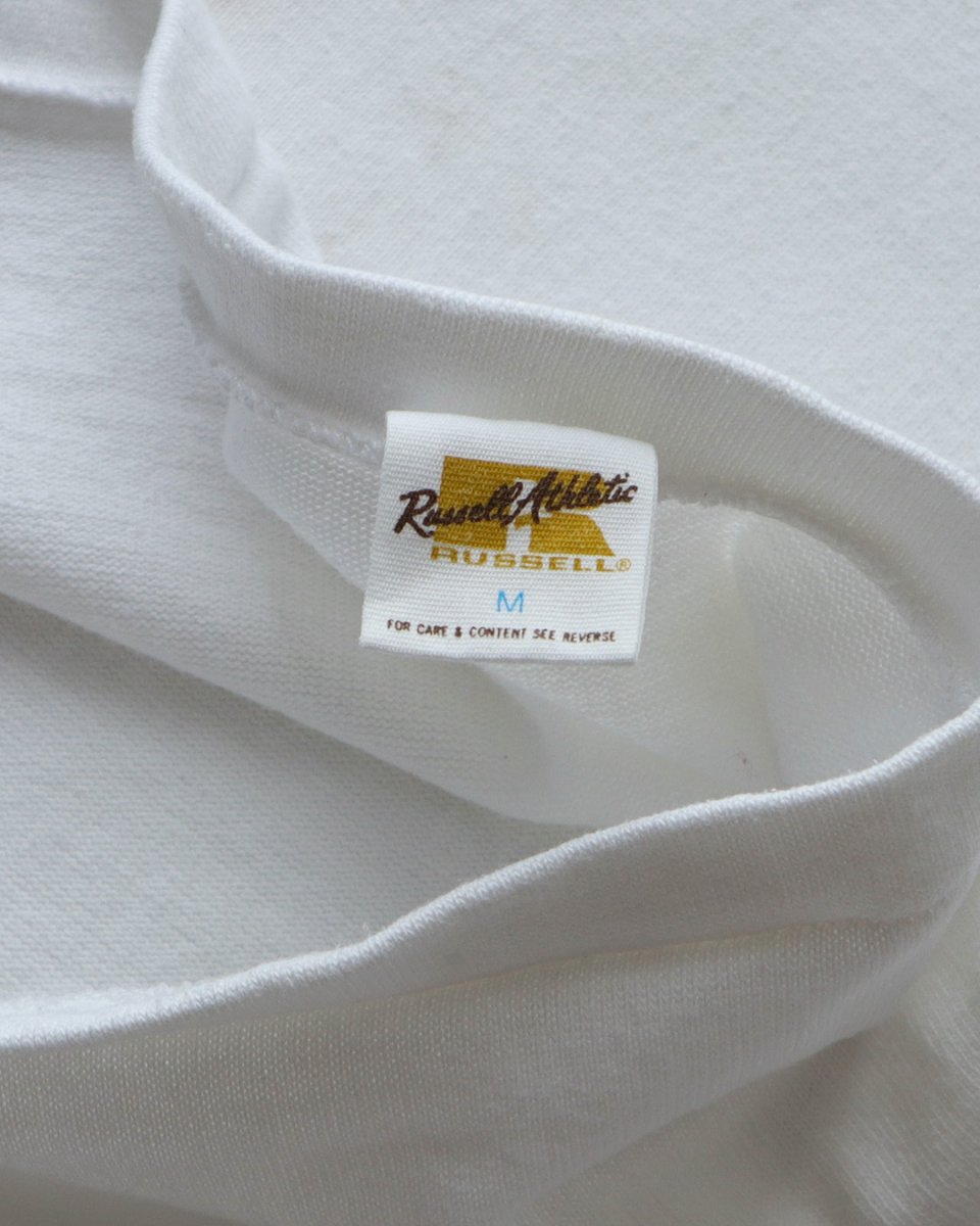 画像6: 80's RUSSELL W-PRINT CROPPED SLEEVE V NECK FOOTBALL TEE "SCHULTZE" (6)