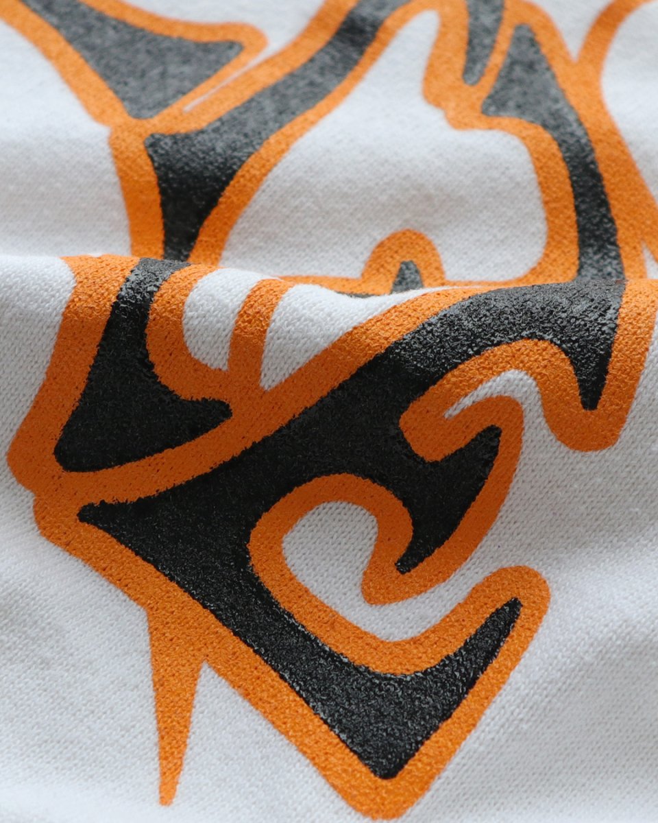 画像7: 80's RUSSELL W-PRINT CROPPED SLEEVE V NECK FOOTBALL TEE "SCHULTZE" (7)