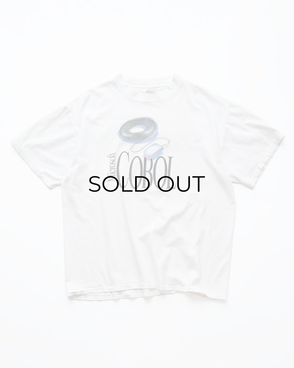 画像1: 90's ONEITA COTTON PRINT S/S TEE "Microsoft COBOL" "MADE IN USA" (1)