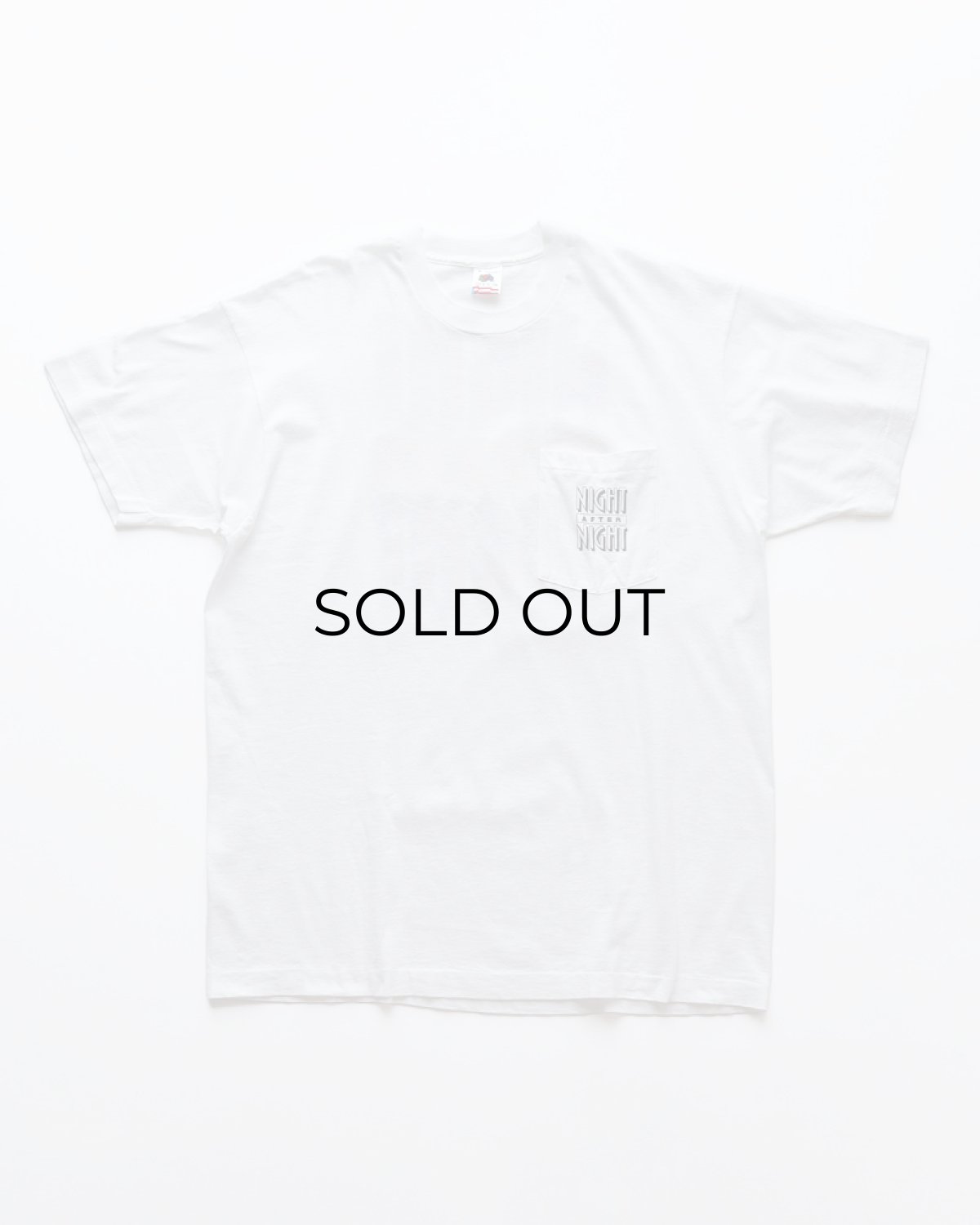 画像2: 90's FRUIT OF THE LOOM COTTON W-PRINT S/S POCKET TEE "NIGHT AFTER NIGHT" "MADE IN USA" (2)