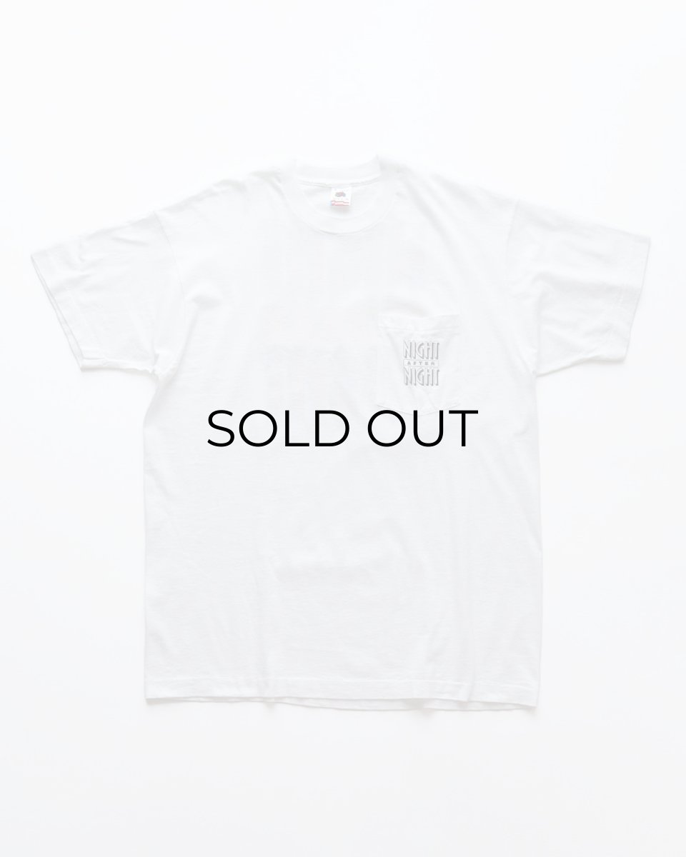 画像2: 90's FRUIT OF THE LOOM COTTON W-PRINT S/S POCKET TEE "NIGHT AFTER NIGHT" "MADE IN USA" (2)