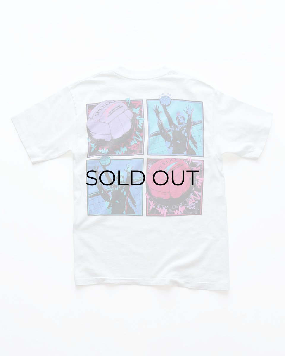 画像1: 90's SPEEDO COTTON W-PRINT S/S TEE "VOLLEY" "MADE IN USA" (1)