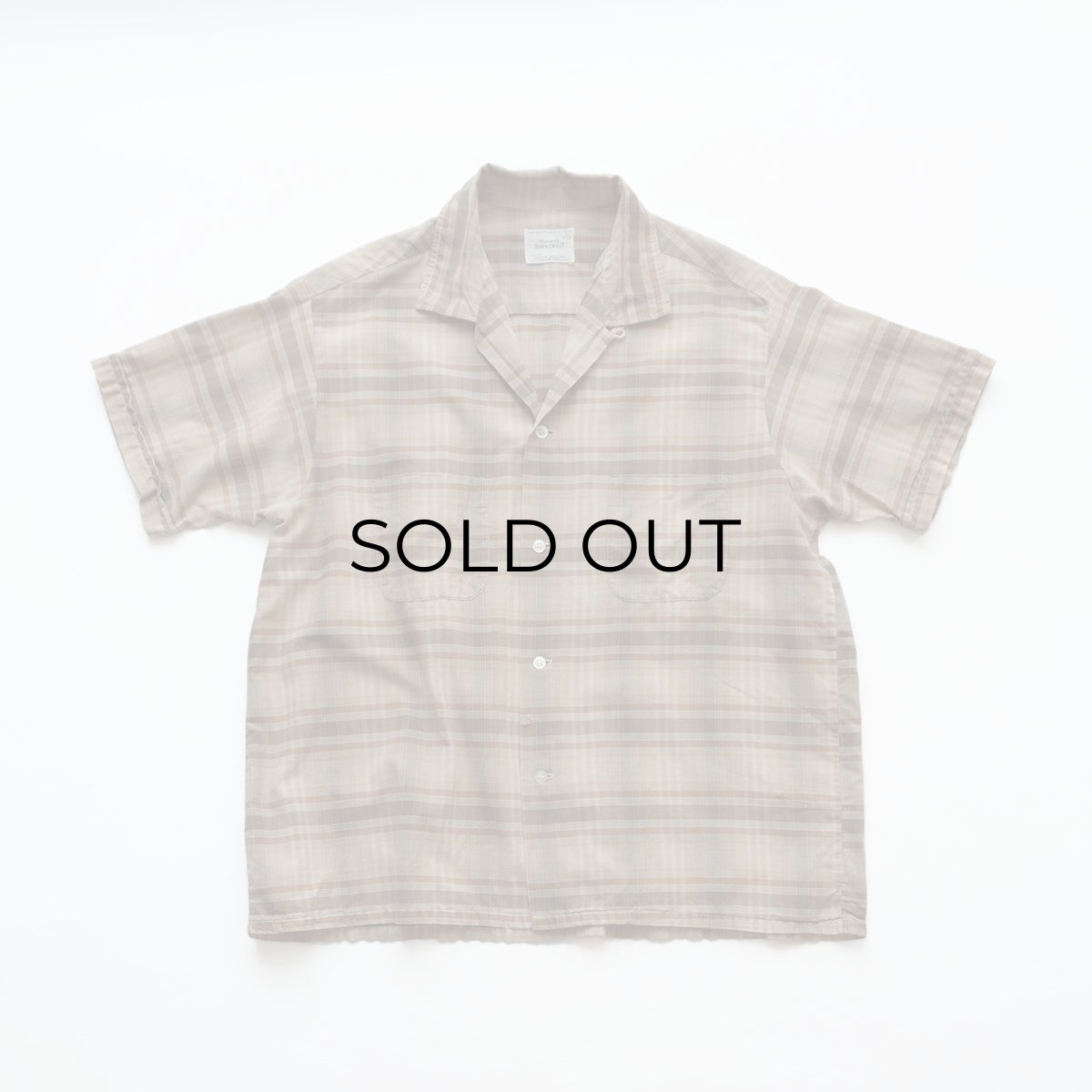 画像1: 60's TOWNCRAFT COTTON CHECK S/S LOOP COLLAR BOX SHIRT (1)