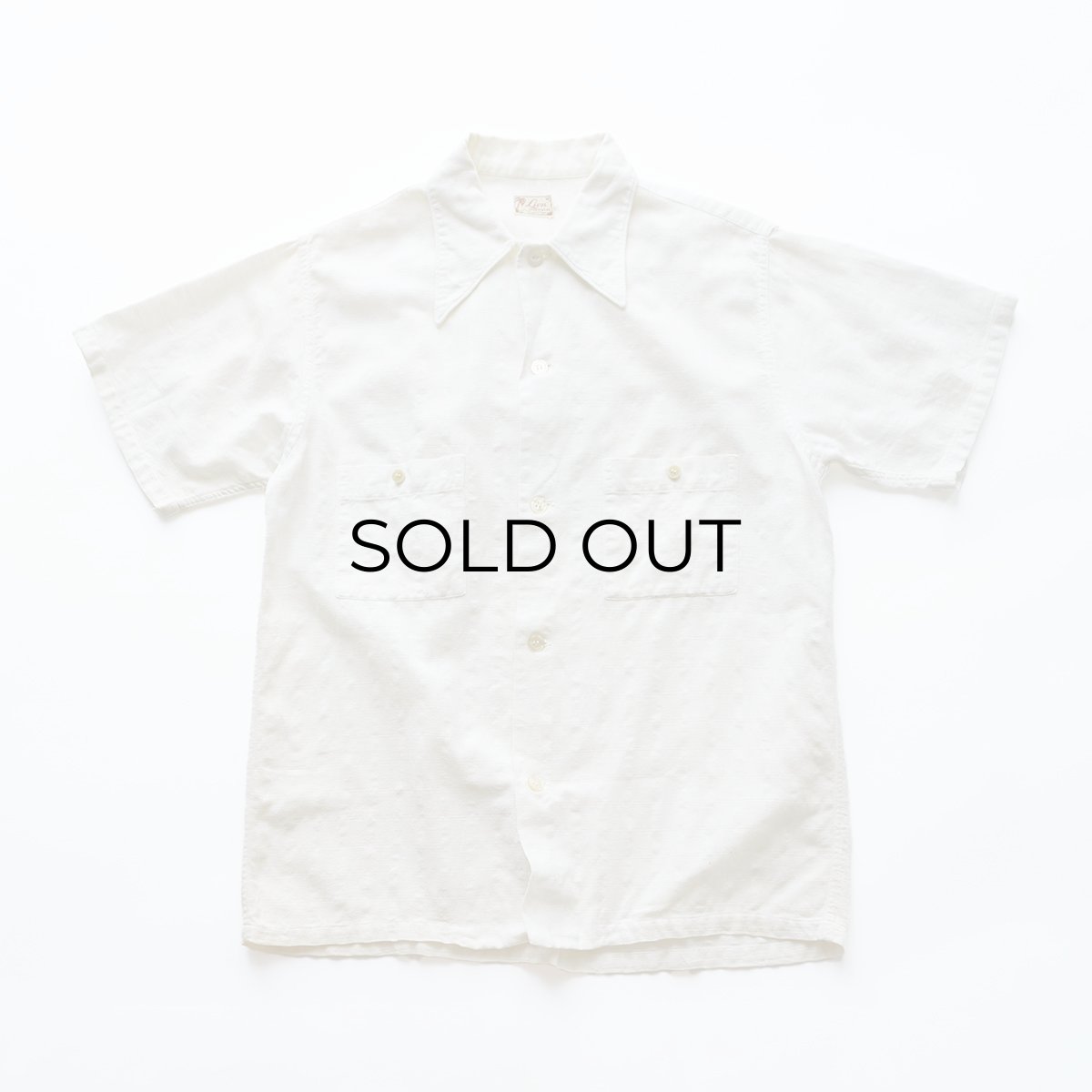 画像2: 40's Lion SPORTSWEAR COTTON WOVEN CHECK SEERSUCKER S/S OPEN COLLAR BOX SHIRT (2)