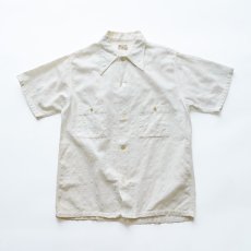 画像2: 40's Lion SPORTSWEAR COTTON WOVEN CHECK SEERSUCKER S/S OPEN COLLAR BOX SHIRT (2)