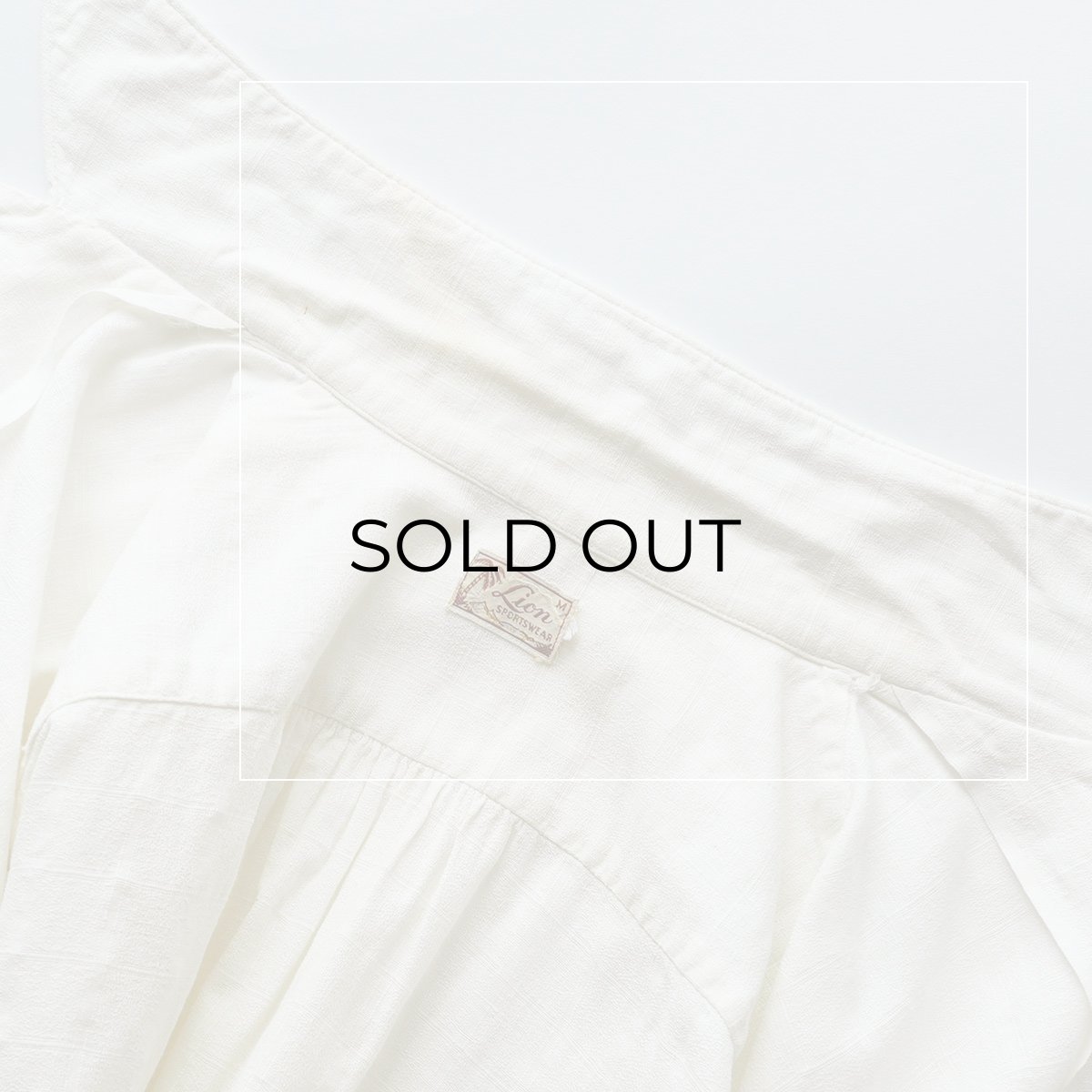 画像9: 40's Lion SPORTSWEAR COTTON WOVEN CHECK SEERSUCKER S/S OPEN COLLAR BOX SHIRT (9)