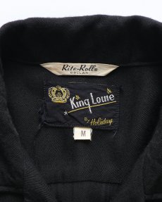 画像7: 〜60's King Louie BLACK RAYON BACK EMBROIDERED S/S LOOP COLLAR BOWLING SHIRT "HARDWARE INSURANCE MUTUALS" (7)