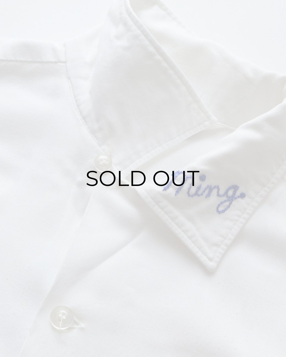 画像7: 〜60's 301 WHITE RAYON BACK EMBROIDERED S/S LOOP COLLAR BOWLING SHIRT "Miss Chipper" (7)