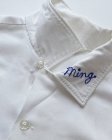 画像7: 〜60's 301 WHITE RAYON BACK EMBROIDERED S/S LOOP COLLAR BOWLING SHIRT "Miss Chipper" (7)