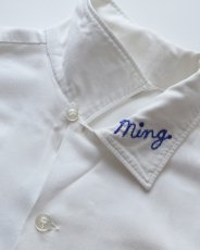 画像7: 〜60's 301 WHITE RAYON BACK EMBROIDERED S/S LOOP COLLAR BOWLING SHIRT "Miss Chipper" (7)
