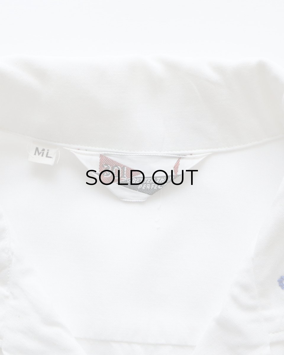 画像8: 〜60's 301 WHITE RAYON BACK EMBROIDERED S/S LOOP COLLAR BOWLING SHIRT "Miss Chipper" (8)