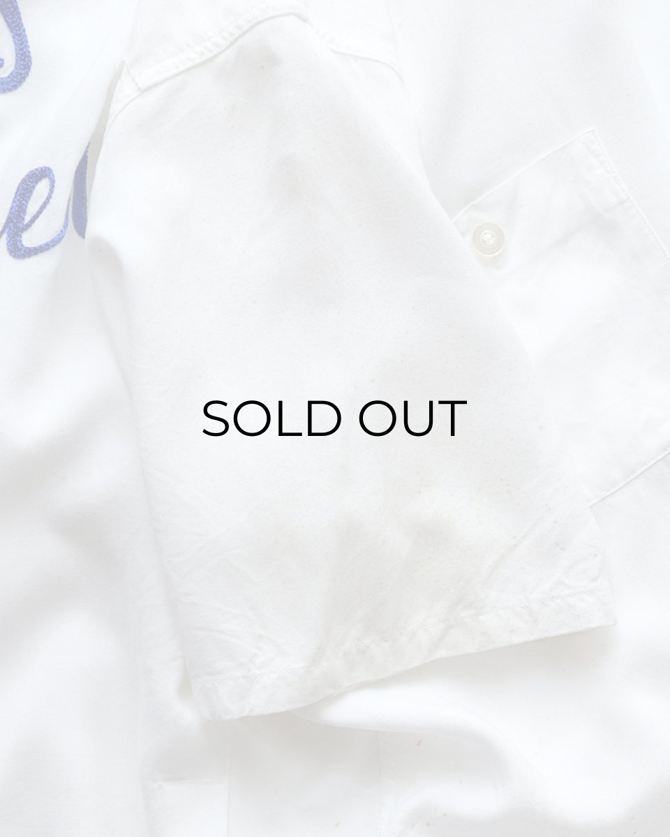 画像16: 〜60's 301 WHITE RAYON BACK EMBROIDERED S/S LOOP COLLAR BOWLING SHIRT "Miss Chipper" (16)