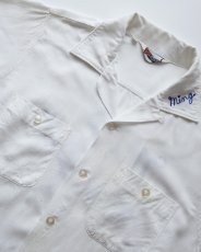 画像9: 〜60's 301 WHITE RAYON BACK EMBROIDERED S/S LOOP COLLAR BOWLING SHIRT "Miss Chipper" (9)