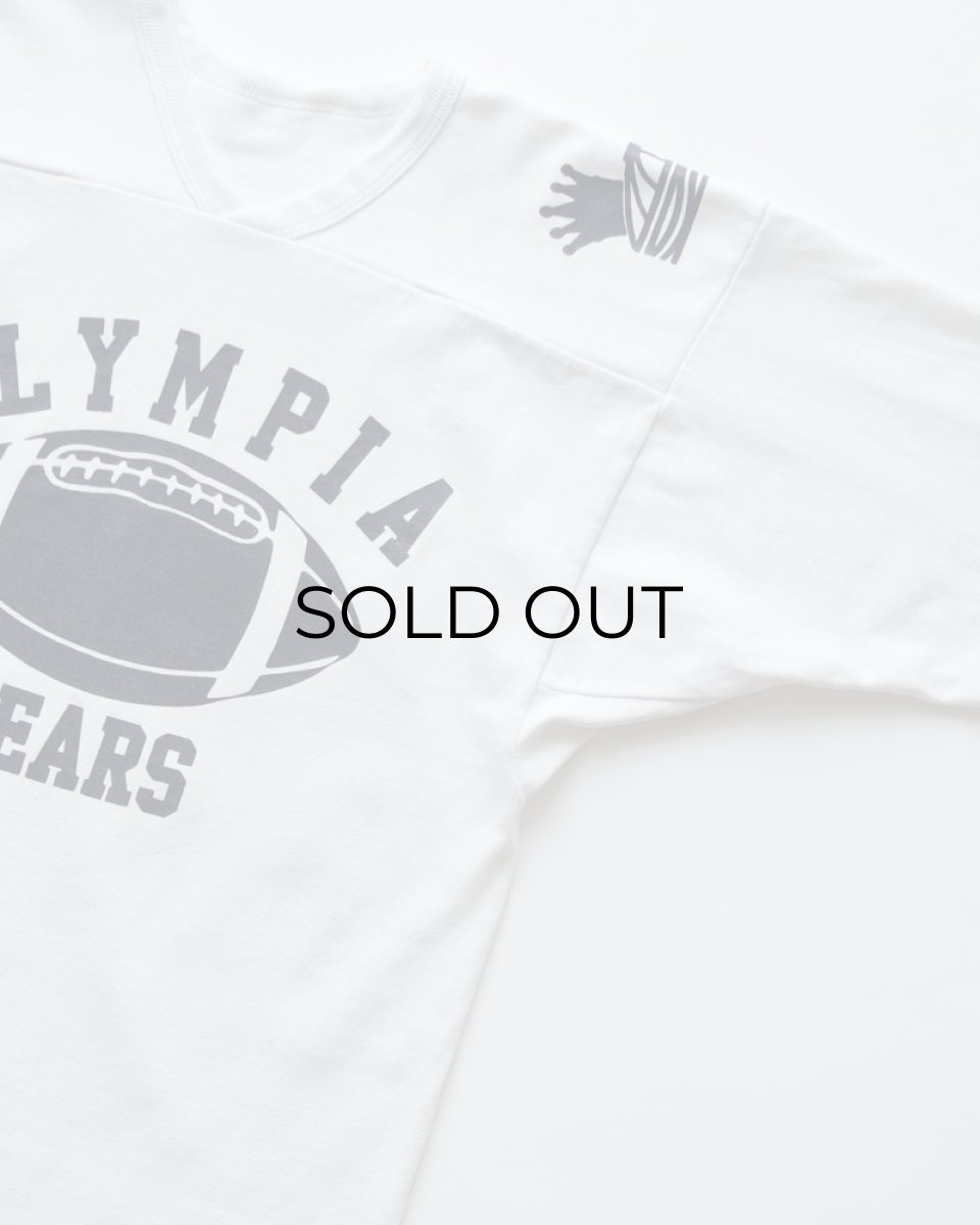 画像5: 80's RUSSELL W-PRINT CROPPED SLEEVE V NECK FOOTBALL TEE "OLYMPIA BEARS" "MADE IN USA" (5)