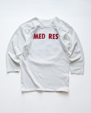 画像1: 〜80's RUSSELL W-PRINT CROPPED SLEEVE V NECK FOOTBALL TEE "MED RES" "MADE IN USA" (1)