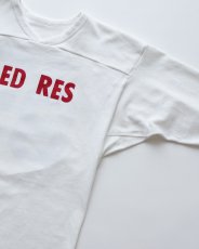 画像3: 〜80's RUSSELL W-PRINT CROPPED SLEEVE V NECK FOOTBALL TEE "MED RES" "MADE IN USA" (3)