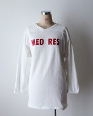 画像10: 〜80's RUSSELL W-PRINT CROPPED SLEEVE V NECK FOOTBALL TEE "MED RES" "MADE IN USA" (10)