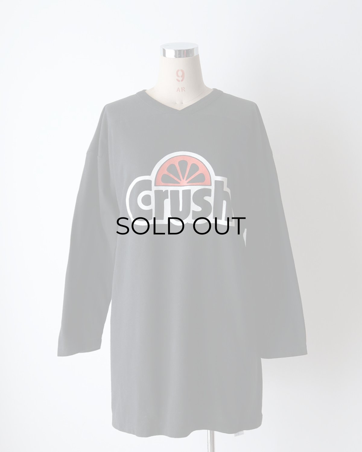 画像9: 80's RUSSELL PRINT CROPPED SLEEVE V NECK FOOTBALL TEE "Crush" (9)