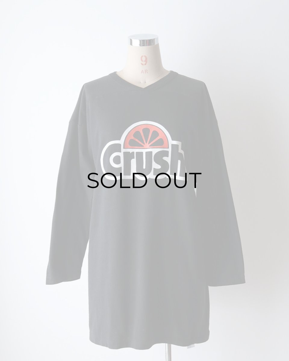 画像9: 80's RUSSELL PRINT CROPPED SLEEVE V NECK FOOTBALL TEE "Crush" (9)