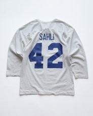 画像2: 〜80's UNKNOWN BRAND W-PRINT CROPPED SLEEVE V NECK FOOTBALL TEE "CHIMACUM COWBOYS" (2)