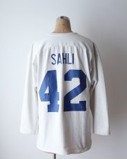 画像14: 〜80's UNKNOWN BRAND W-PRINT CROPPED SLEEVE V NECK FOOTBALL TEE "CHIMACUM COWBOYS" (14)