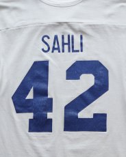 画像5: 〜80's UNKNOWN BRAND W-PRINT CROPPED SLEEVE V NECK FOOTBALL TEE "CHIMACUM COWBOYS" (5)