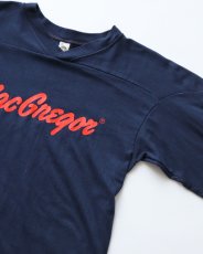 画像3: 〜80's MEDALLION PRINT CROPPED SLEEVE V NECK FOOTBALL TEE "MacGregor" "MADE IN USA" (3)