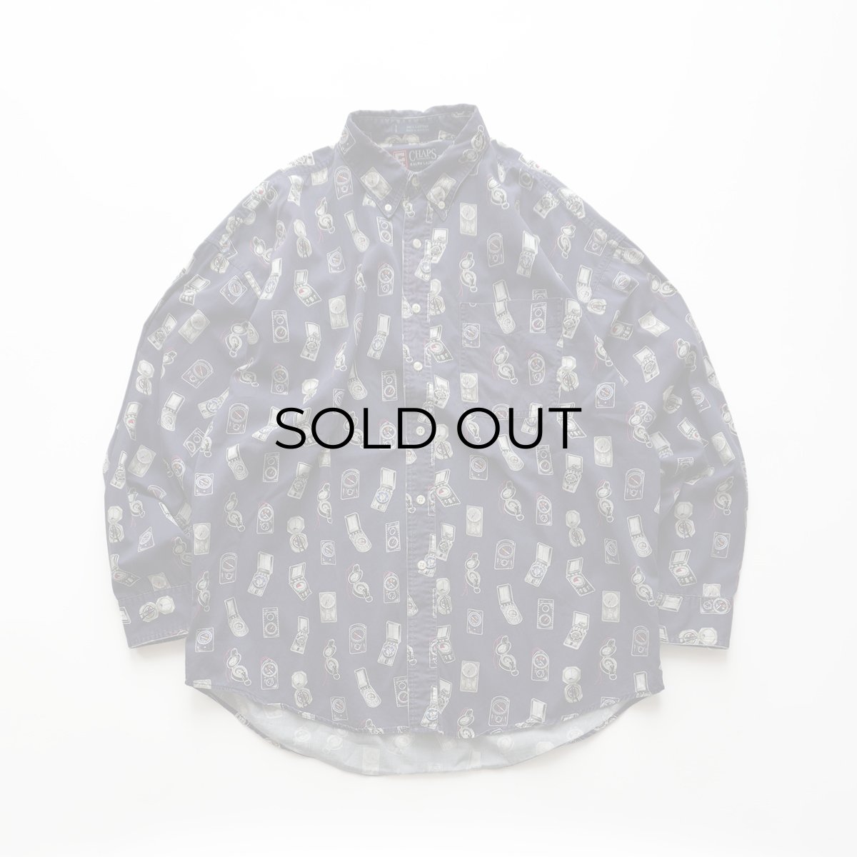 画像1: 90's CHAPS RALPH LAUREN COTTON ALL OVER PATTERN B/D SHIRT (1)