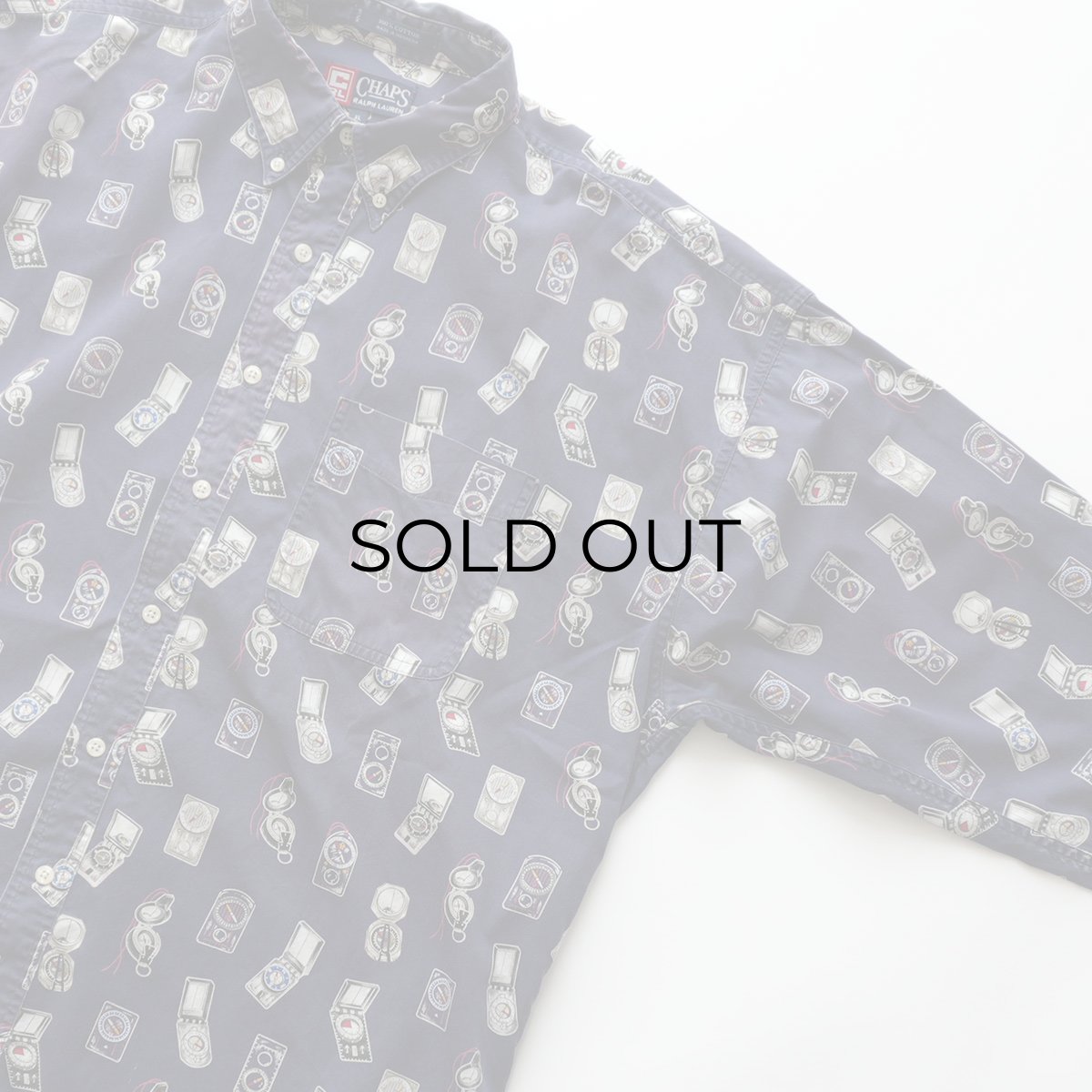 画像3: 90's CHAPS RALPH LAUREN COTTON ALL OVER PATTERN B/D SHIRT (3)