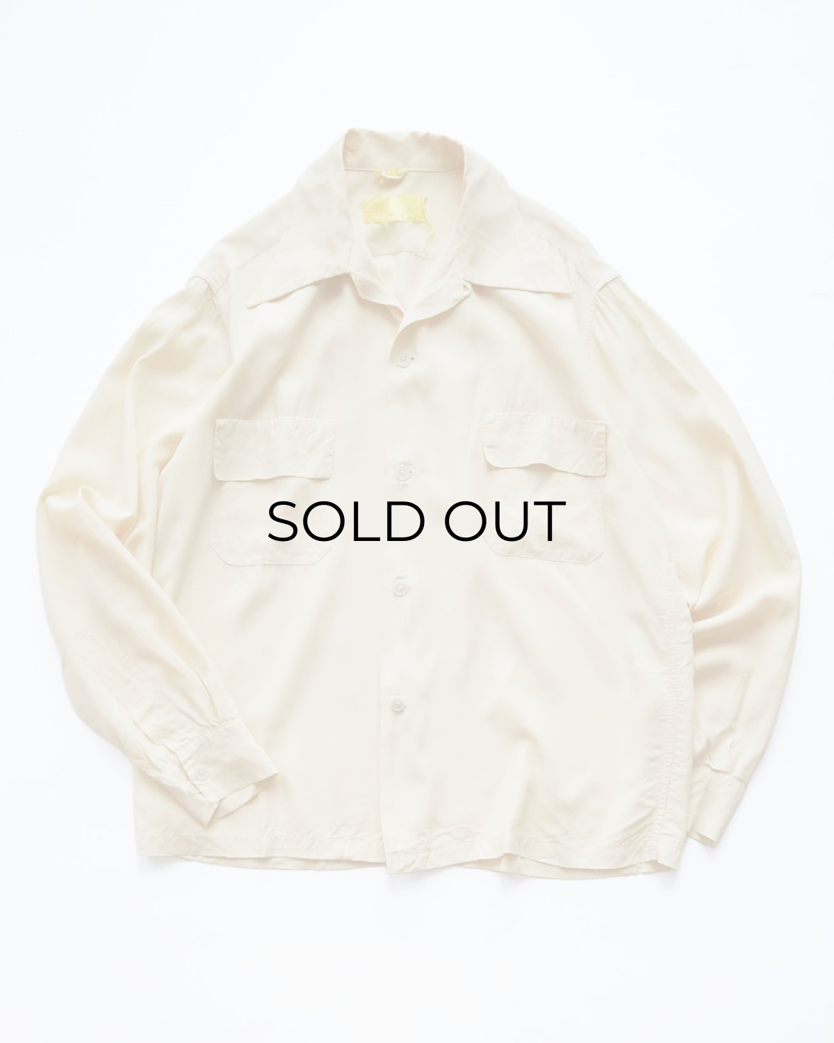 画像1: 〜50's UNKNOWN BRAND RAYON LOOP COLLAR BOX SHIRT (1)