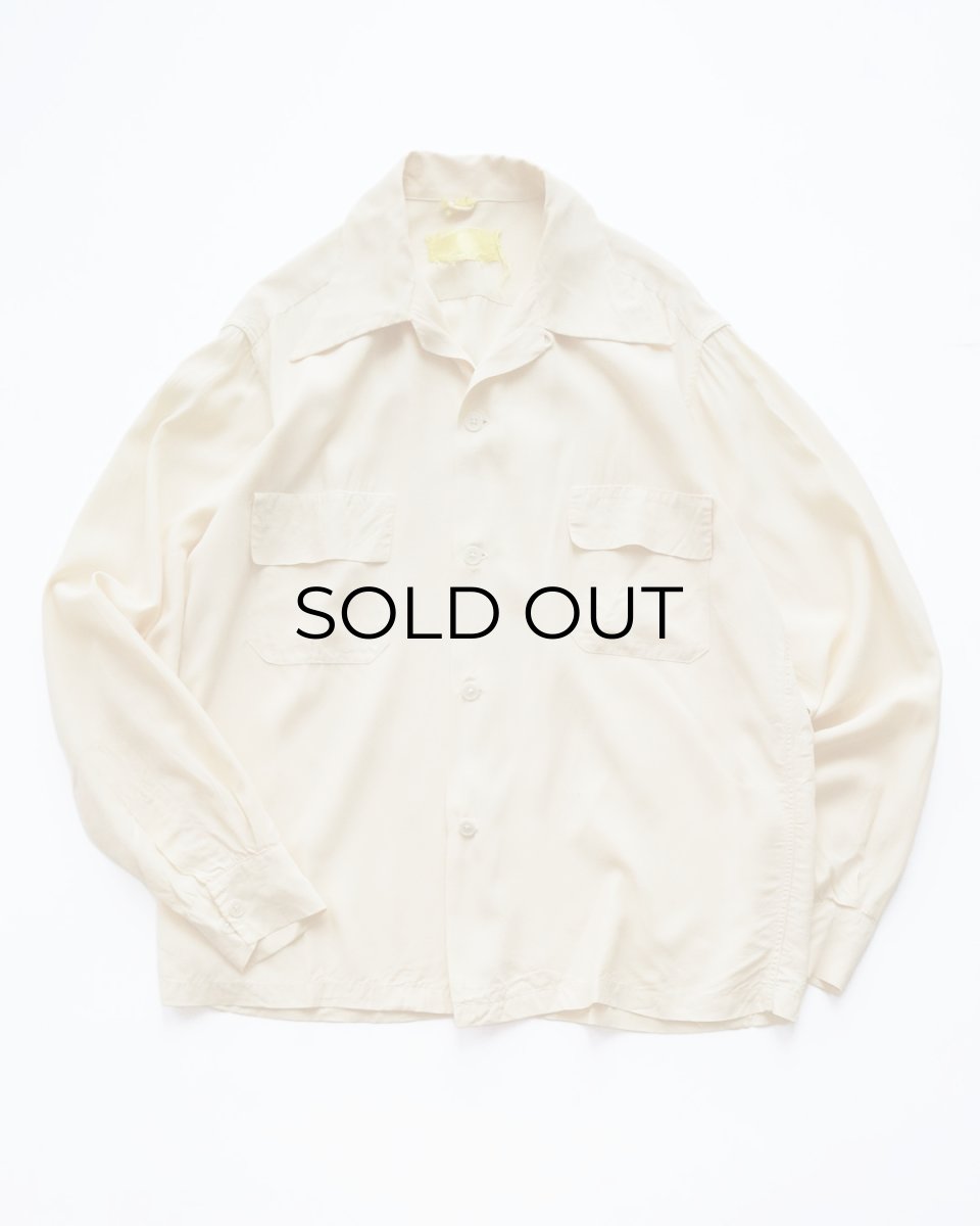 画像1: 〜50's UNKNOWN BRAND RAYON LOOP COLLAR BOX SHIRT (1)