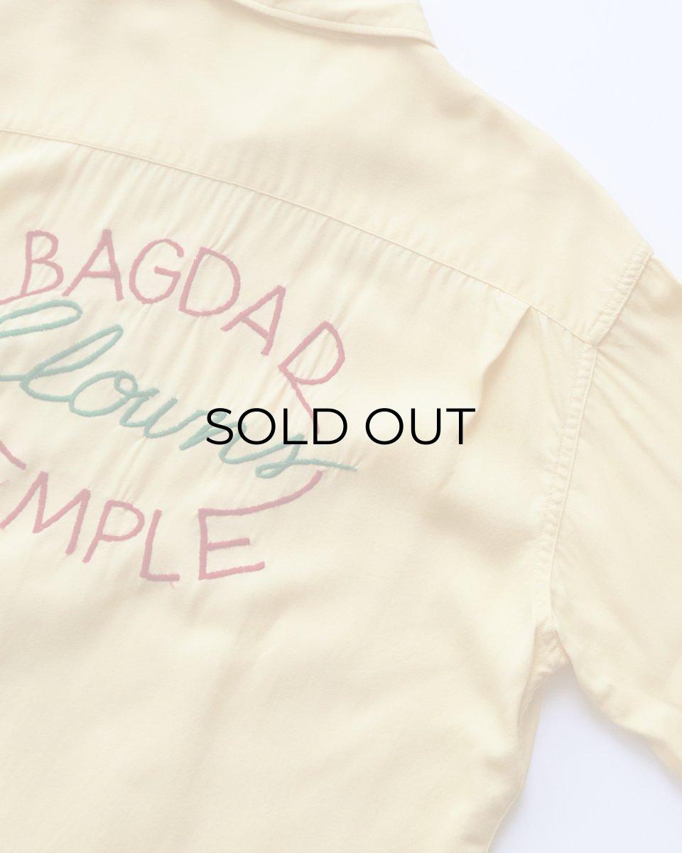 画像5: 〜60's TOWNCRAFT RAYON GABARDINE BACK EMBROIDERED LOOP COLLAR BOX SHIRT "BAGDAD TEMPLE Clowns" (5)