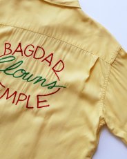 画像5: 〜60's TOWNCRAFT RAYON GABARDINE BACK EMBROIDERED LOOP COLLAR BOX SHIRT "BAGDAD TEMPLE Clowns" (5)