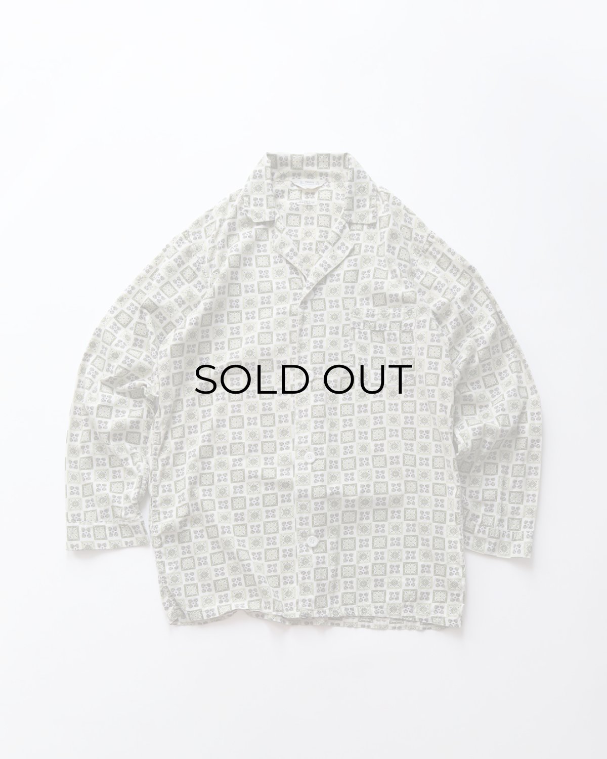 画像1: 60's PENNEY'S "TOWNCRAFT" COTTON ALL OVER PATTERN OPEN COLLAR PAJAMA SHIRT (1)